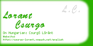 lorant csurgo business card