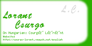 lorant csurgo business card